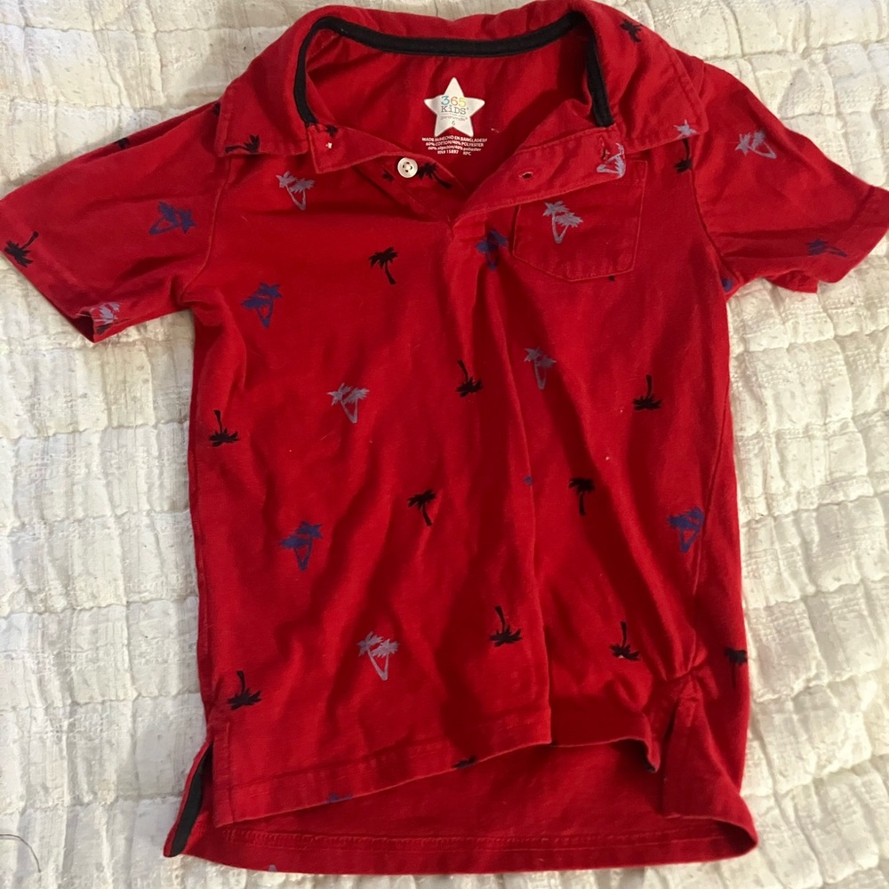 365 kids  Red Polo with Palm Tree Design